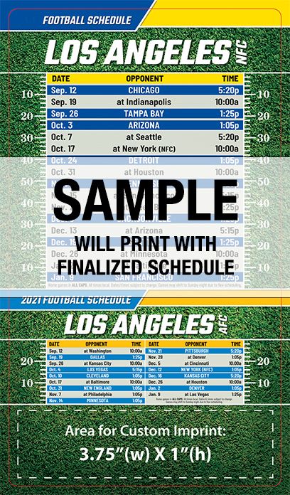 ReaMark Products: Los Angeles LAR-LAC Full Magnet Football Schedule